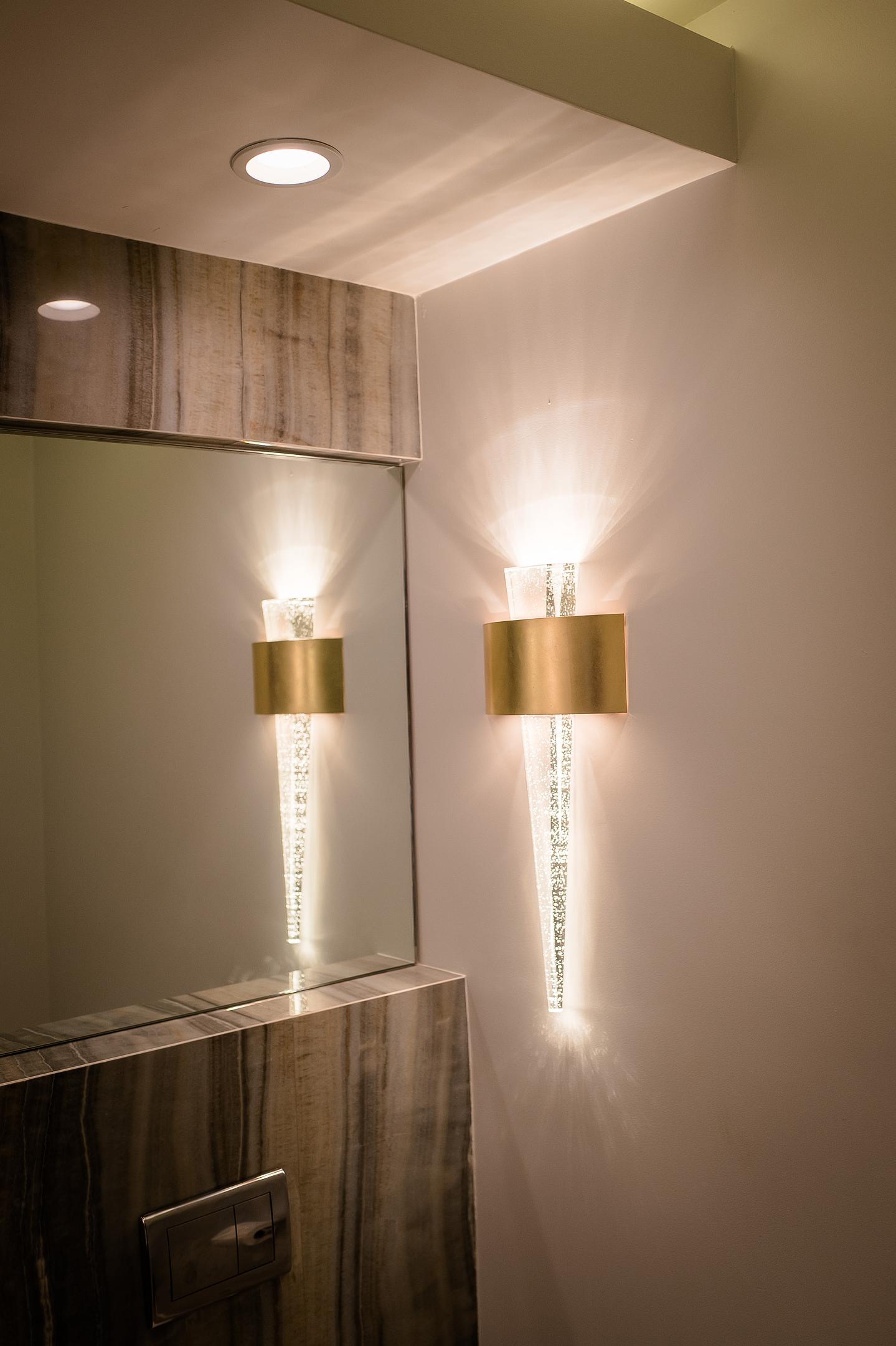 Elegant wall-mounted decorative lights in modern interior.